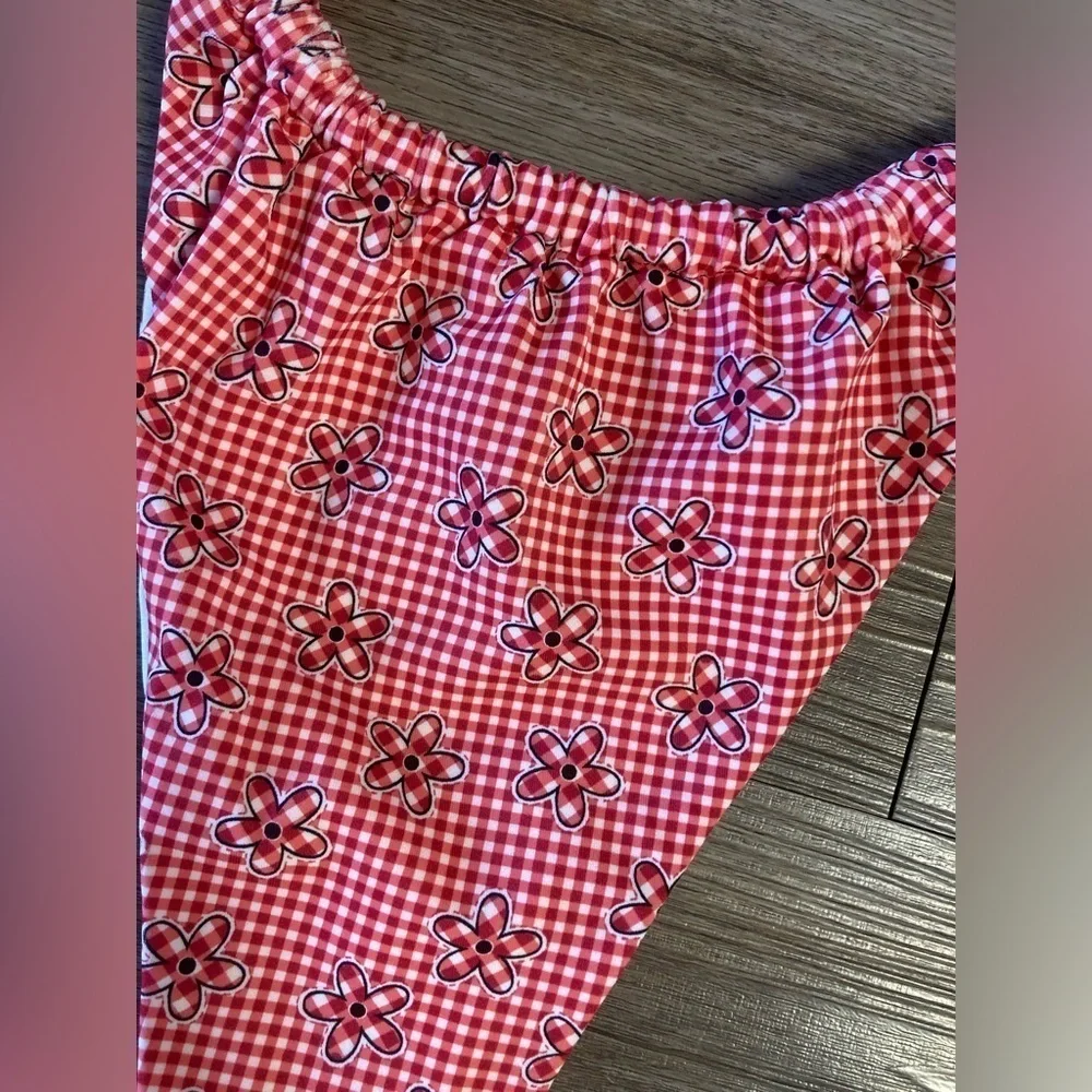 Frankie’s Bikinis x Pink Ladybug Lane Bikini Bottom Plaid XL NWT